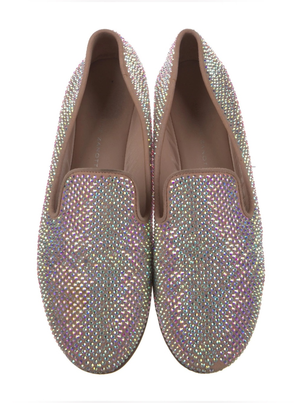 Giuseppe Zanotti Iridescent Crystal-Embellished Loafers